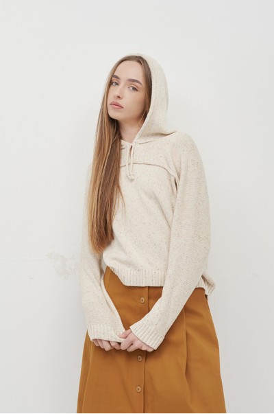 Худі бавовна айворі твід в'язане (СВ 67)